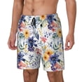 thumbnail image 1 of Naloa Lilies Flowers Print Men Swim Trunks with Compression Liner ,Board Shorts,Men's Swim Shorts with Drawstring and Elastic Waistband-X-Large, 1 of 6