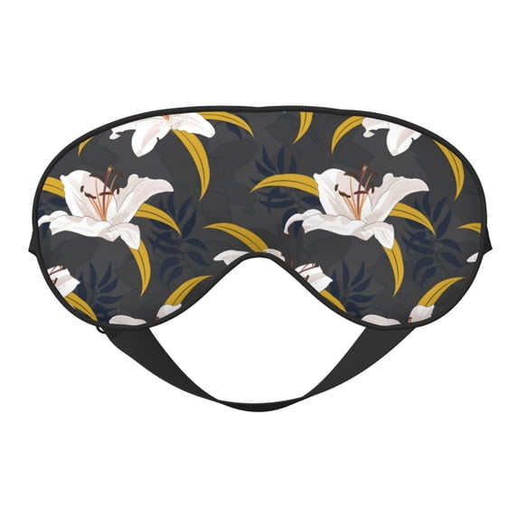 Naloa Lilies Flowers Print Sleep Mask for Sleeper, Light Blocking Sleeping Eye Mask for Women Men, Eye Shade with Adjustable Strap for Travel, Nap,Meditation