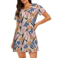 thumbnail image 1 of Naloa Lilies Flowers Print Women Nightgowns,Womens Loungewear,Short Sleeve Sleepwear,Comfy Ladies Nightdress, 1 of 6