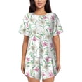 thumbnail image 1 of Naloa Lilies Flowers Women's Short-Sleeved Pajama Set, Loungewear, Summer pajamas, Breathable Cozy - 4X-Large, 1 of 9