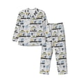 thumbnail image 1 of Naloa Lion Hippo Elephant On The Car Men’s Pajamas Set - Long Sleeve Button Down Sleep Shirt and Pajama Bottoms Sleepwear Set-X-Large, 1 of 7