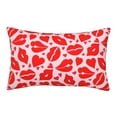 thumbnail image 1 of Naloa Lips Kiss Pillowcase, Throw Pillowcase, Wrinkle-Free, Stain-Resistant with Hidden Zipper for Bedroom Sofa-14"x20", 1 of 6