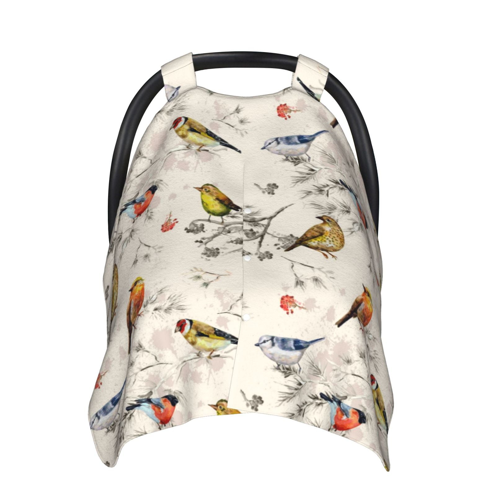 Naloa Little Birds Baby Car Seat Cover, Breathable Baby Carrier Cover, Multiuse Baby Carrier Cover & Nursing Breastfeeding Cover