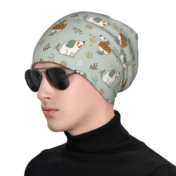 Naloa Little Puppies Soft Beanie Hat, Knit Beanie Daily Beanie in Fine Knit for Women Men Winter Travel, Outdoor