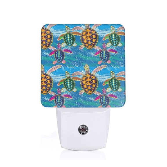 Naloa Little Sea Turtles Night Lights Plug into Wall, Dusk to Dawn Sensor Warm White Led Night Light 0.5W, Nightlight suit for Adults, Bedroom, Bathroom, Hallway, Kitchen
