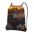 thumbnail image 1 of Naloa Lizard With Sunglasses Sunset Drawstring Backpack String Bag Cinch Water Resistant for Gym Shopping Sport Yoga, 1 of 6