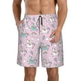 thumbnail image 1 of Naloa Llama Unicorn and Rainbow Men's Beach Shorts, Surfing shorts, Swim trunks, Quick Dry Swim Trunks for Surfing Beach Fun - Small, 1 of 9