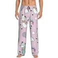 thumbnail image 1 of Naloa Llama Unicorn and Rainbow Pajama Pants Men, PJ Bottoms, Sleep & Lounge Pants-Small, 1 of 6