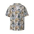 thumbnail image 1 of Naloa Llama and Cactus1 Men's Loose Fit Cuban Collar Short-Sleeve Shirt with Button-down and Chest Pocket for Everyday Wear Outings - 3X-Large, 1 of 7