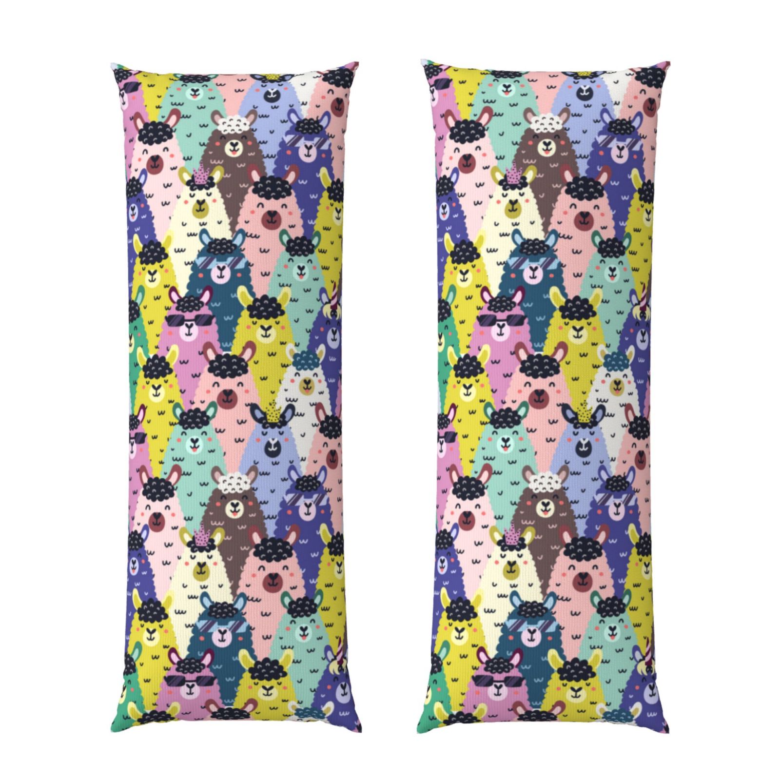 Naloa Llamas Colorful Super Soft 20x60 Body Pillow Case,Long Side