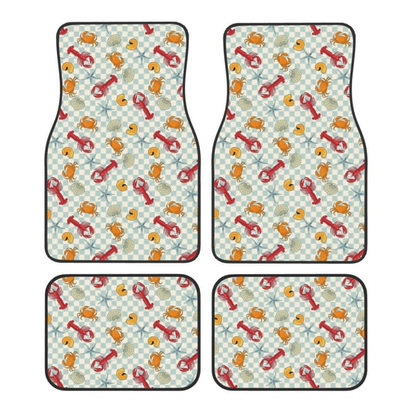 Naloa Lobster Sea Shell Car Foot Mat Set of 4 Pieces - Universal Floor Liner Neoprene Full Set Floor Mats for Cars Trucks SUV