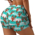 thumbnail image 1 of Naloa Lobsters Of Turquoise Waves Biker Shorts for Women Seamless Scrunch Short Women’s Yoga Shorts for Gym Running Sport Shorts-X-Large, 1 of 8