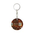 thumbnail image 1 of Naloa Log Cabin Inside Print Round Keychain Keychain Key Ring, Key Tag, Key Chain Bulk for Gift Accessories (Round), 1 of 7