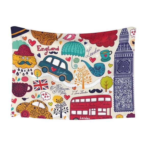 Naloa London Symbols Dog Blanket, 3 Sizes Cat Blanket for Indoor Cats Large Medium Small Dog Gifts-Medium