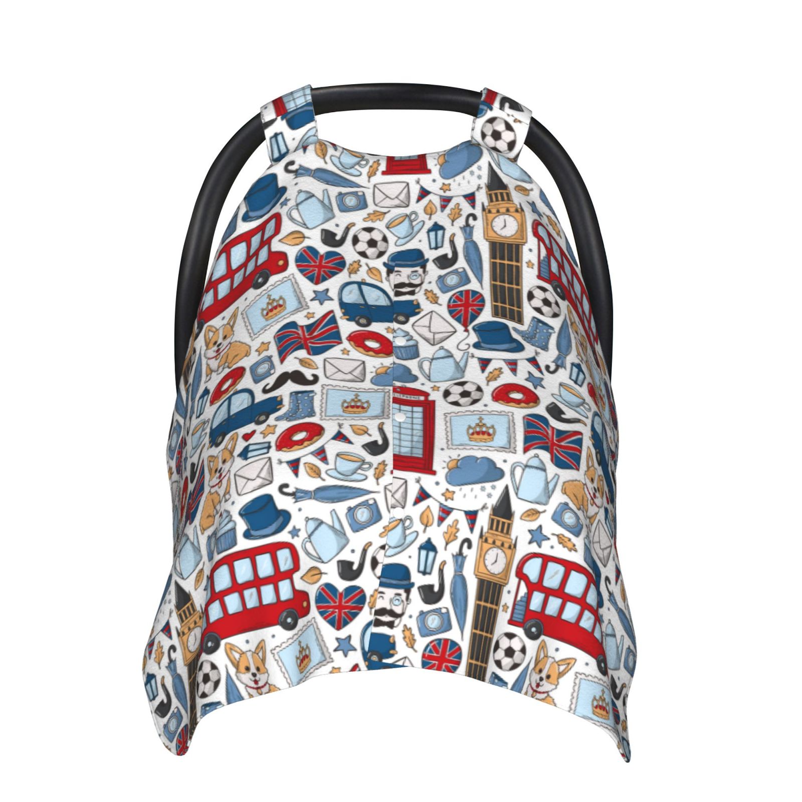 Naloa London Symbols1 Baby Car Seat Cover, Breathable Baby Carrier Cover, Multiuse Baby Carrier Cover & Nursing Breastfeeding Cover