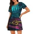 thumbnail image 1 of Naloa Lost Golden Key Print Women Nightgowns,Womens Loungewear,Short Sleeve Sleepwear,Comfy Ladies Nightdress, 1 of 6