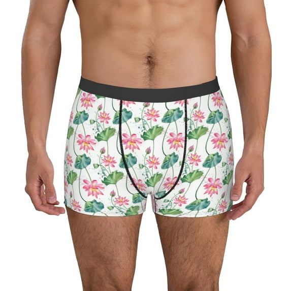 Naloa Lotus Flower Mens Underwear - Boxers for Men, Mens Boxer Briefs, Classic Briefs for Men-Large