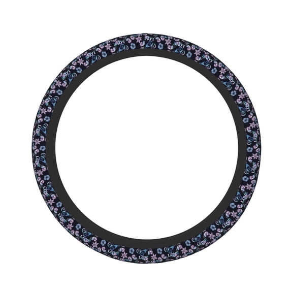 Naloa Love Butterflies Elastic Steering Wheel Cover, Auto Steering Wheel Cover – 15 Inch , Comfortable Grip, Fit Suvs,Vans Cars,Trucks