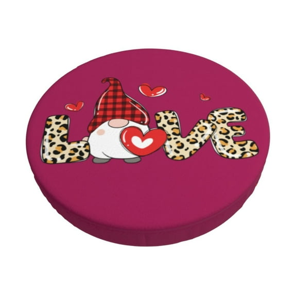 Naloa Love Gnomes Round Bar Stool Cushion Cover 12-14 inch, Fits Kitchen, Office, Restaurant Chairs - 12 inch