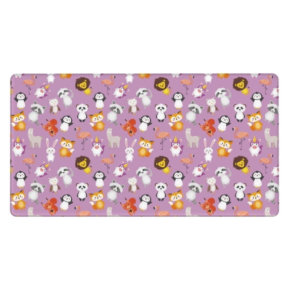 Naloa Lovely Animals Gaming Mouse Pad Large Mouse Mat Long Extended Desk Pad Non-Slip Rubber Mice Pads Stitched Edges Thin Pad (16x29.5 Inch)