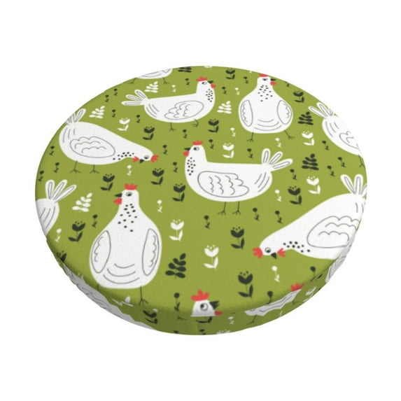 Naloa Lovely Chickens Round Bar Stool Cushion Cover 12-14 inch, Fits Kitchen, Office, Restaurant Chairs - 12 inch