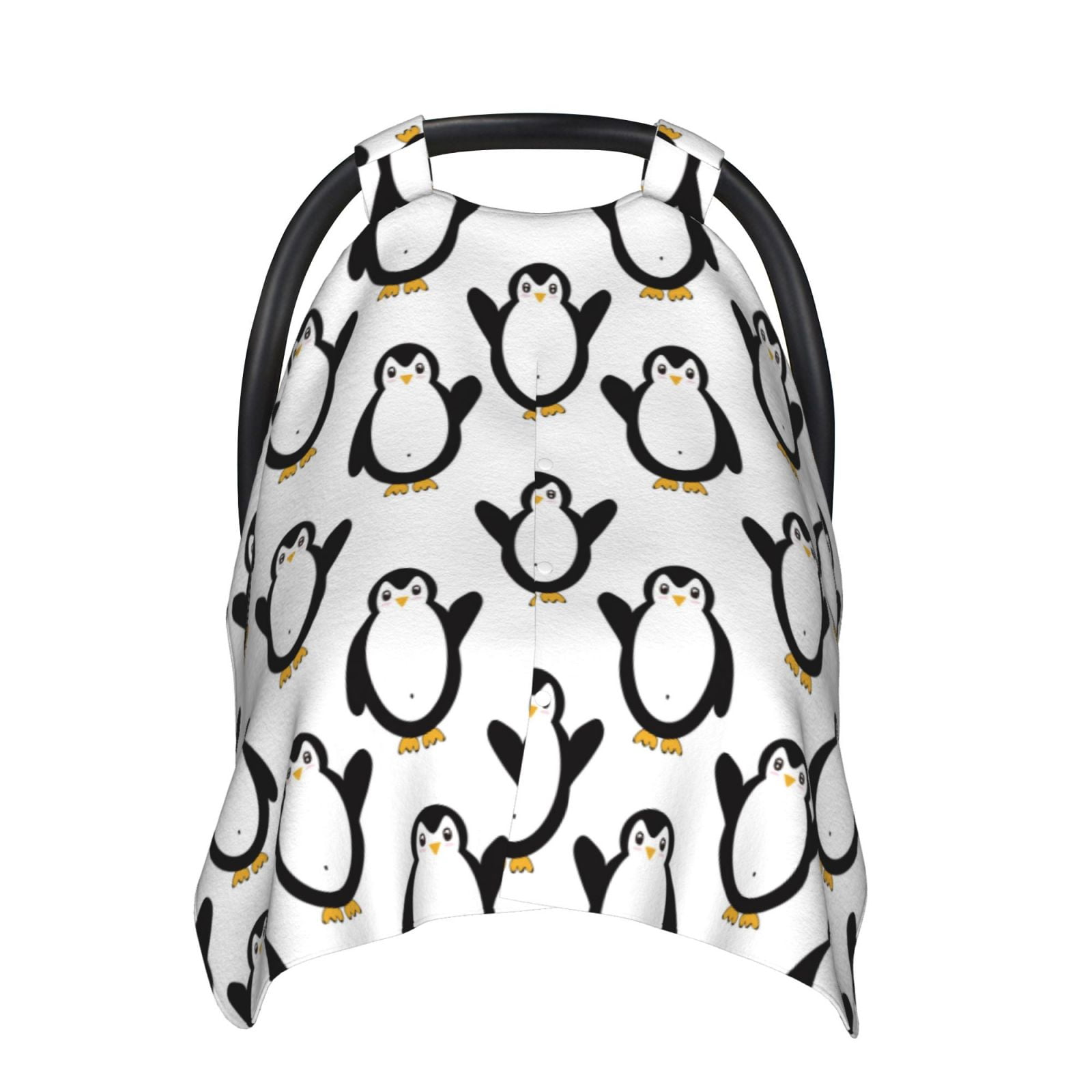 Naloa Lovely Penguin Baby Car Seat Cover, Breathable Baby Carrier Cover, Multiuse Baby Carrier Cover & Nursing Breastfeeding Cover
