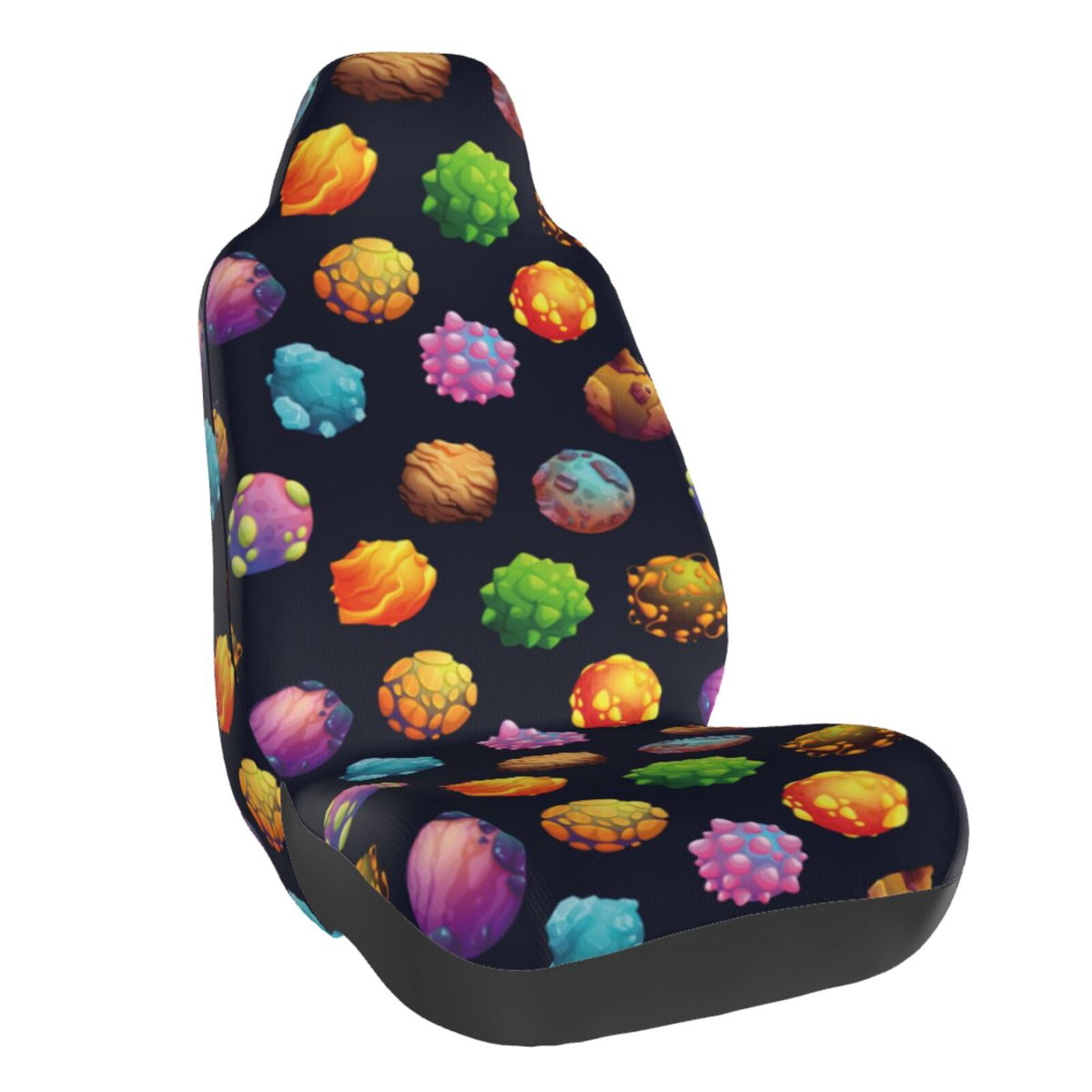 Naloa Lovely Planet Car Seat Covers Universal Front Seat Coves for Car Accessories ,Padded Car Covers for Automotive, SUV, Truck, and Van