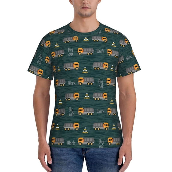 Naloa Machine Men's T-Shirt Sport T-shirt Men's Basic Tee Casual Men's Shirt, Round Neck, Short Sleeves - X-Large