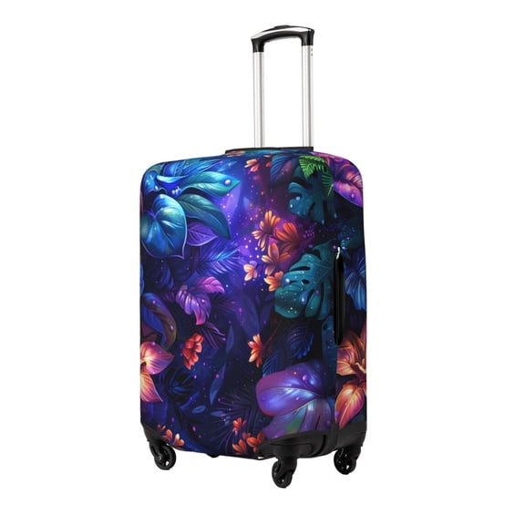 Naloa Magic Colorful Forest Leaves Elastic Suitcase Protector, Travel Suitcase Protector Cover Fits 18-32in Suitcase(No luggage included)-Medium
