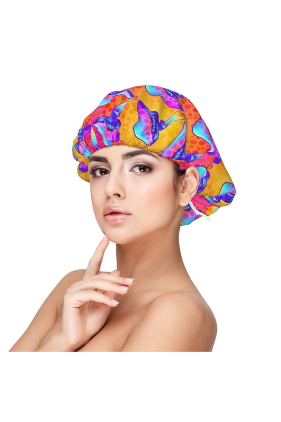 Magic Mushrooms Adjustable Hair Bonnet for Sleeping, Hair Wrap Sleep Cap Turban for Women Men, Curly Straight Hair Long Large Braid Unisex