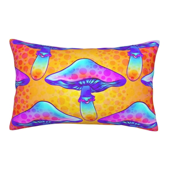 Naloa Magic Mushrooms Pillowcase, Throw Pillowcase, Wrinkle-Free, Stain-Resistant with Hidden Zipper for Bedroom Sofa - 14"x20"