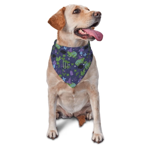 Naloa Magic Toads in Hats Dog Bandanas 1PC Washable Triangle Dog Scarfs Premium Durable Fabric, for Small Medium Large Dogs and Cats