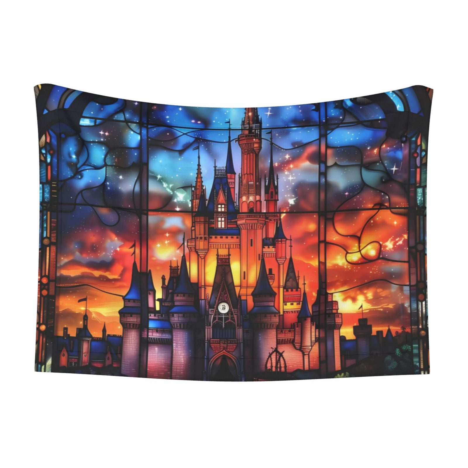 Naloa Magical Stained Glass Castle Dog Blanket, 3 Sizes Cat Blanket for Indoor Cats Large Medium Small Dog Gifts-Small