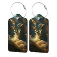 thumbnail image 1 of Naloa Magical Tarot Reading Luggage Tag for Suitcase Leather Baggage Tag with Stainless Steel Loop Privacy Cover for Women Men Girls-2 PCS, 1 of 5