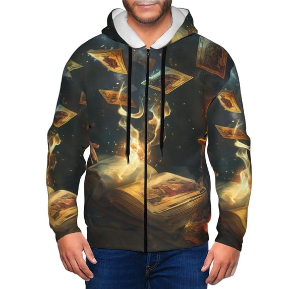 Naloa Magical Tarot Reading Men’s Hoodies, Zip up Hoodie, Sweatshirts,Hoodies for Men Sizes S-3XL-Small