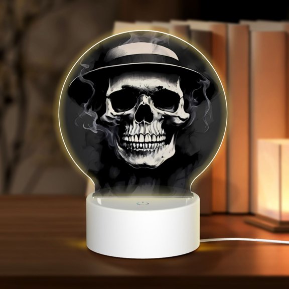 Naloa Magician Hat Skull Acrylic LED Night Light Custom LED Lights Personalized Nightlight Customized Gifts for Family Couples Friends