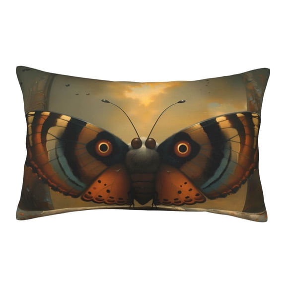 Naloa Majestic Butterfly Sunset Pillowcase, Throw Pillowcase, Wrinkle-Free, Stain-Resistant with Hidden Zipper for Bedroom Sofa-16"x24"