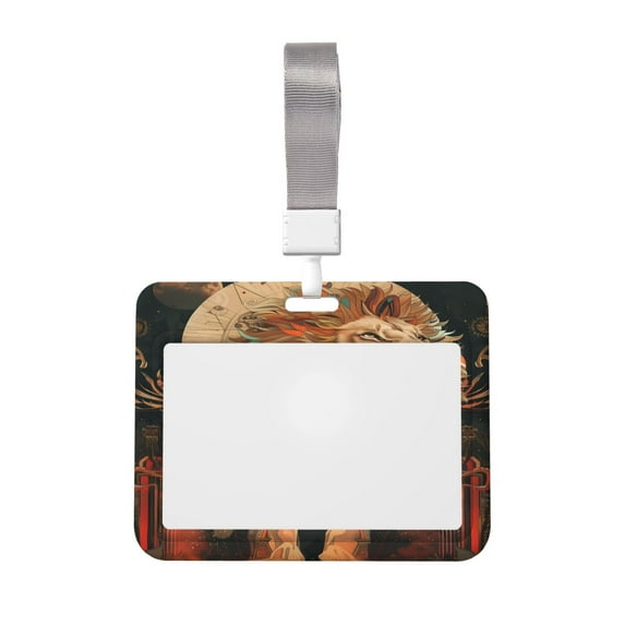 Naloa Majestic Cosmic Lion Card Badge Holder Work Badge Sleeve for Office, School, Factory, ID Credit Cards, Driver Licenses and Passes