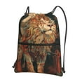 thumbnail image 1 of Naloa Majestic Cosmic Lion Drawstring Backpack String Bag Cinch Water Resistant for Gym Shopping Sport Yoga, 1 of 6