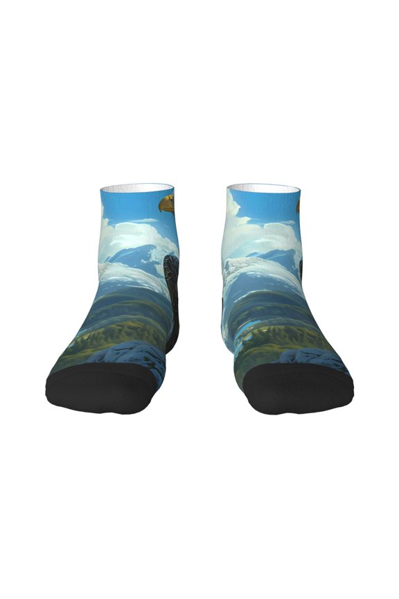 Majestic Eagle Over Castle Ankle Socks for Women Non Slip Socks No Show Socks Classic Low Cut Casual Socks Casual Socks