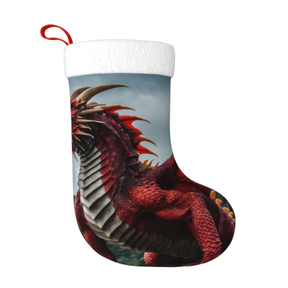 Naloa Majestic Red Dragon Christmas Stockings Decorations, Xmas Ornaments, DIY Personalized Farmhouse Decor for Home Family Party Tree