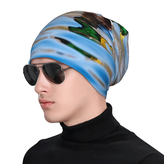 Naloa Mallard Duck Swimming In A River Soft Beanie Hat, Knit Beanie Daily Beanie in Fine Knit for Women Men Winter Travel, Outdoor