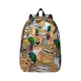 thumbnail image 1 of Naloa Mallard Ducks Canvas Backpack for Men Women Rucksack Casual Travel Daypack College Tote Satchel Bookbag for Teens-Medium, 1 of 7