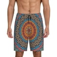 thumbnail image 1 of Naloa Mandala Men's Short Pajama Pants, Lounge Comfort Shorts with Elasticized Waistband and Side Pockets - 3X-Large, 1 of 9