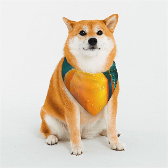 Naloa Mango In The Rain Dog Bandana Large and Small-Dog Scarf Bib Handkerchief Accessories for Dogs and Cats(S-L)-Large