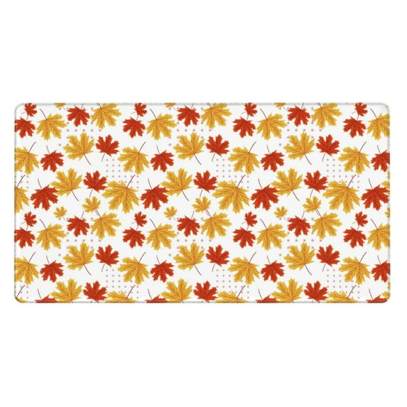 Naloa Maple Leaf Gaming Mouse Pad Large Mouse Mat Long Extended Desk Pad Non-Slip Rubber Mice Pads Stitched Edges Thin Pad (16x29.5 Inch)