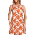 thumbnail image 1 of Naloa Maple Leaves A Print Women's Summer Spring Casual Beach Sundress,Vacation Sleeveless Tank Crewneck Loose Dresses, 1 of 7