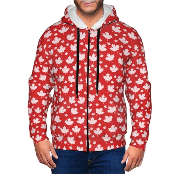 Naloa Maple Leaves Men’s Hoodies, Zip up Hoodie, Sweatshirts,Hoodies for Men Sizes S-3XL-Medium
