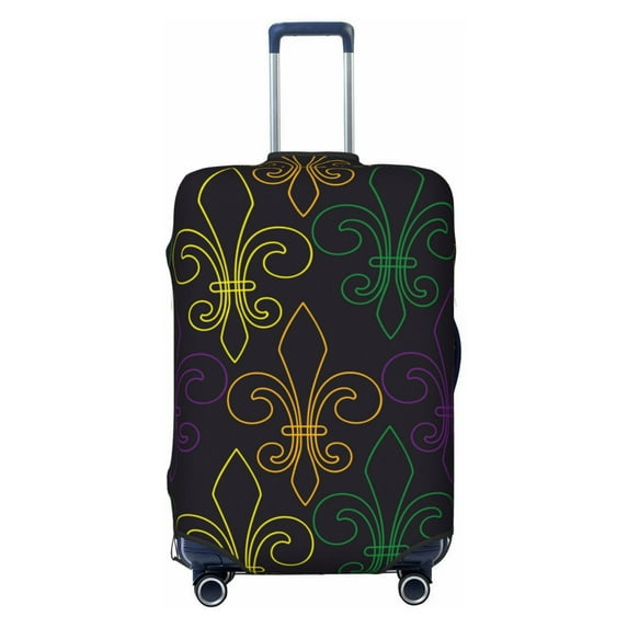 Naloa Mardi Gras Carnival Elastic Suitcase Protector, Travel Suitcase Protector Cover Fits 18-32in Suitcase - Large