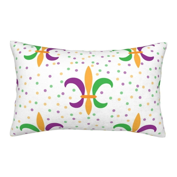 Naloa Mardi Gras Carnival1 Pillowcase, Throw Pillowcase, Wrinkle-Free, Stain-Resistant with Hidden Zipper for Bedroom Sofa - 14"x20"